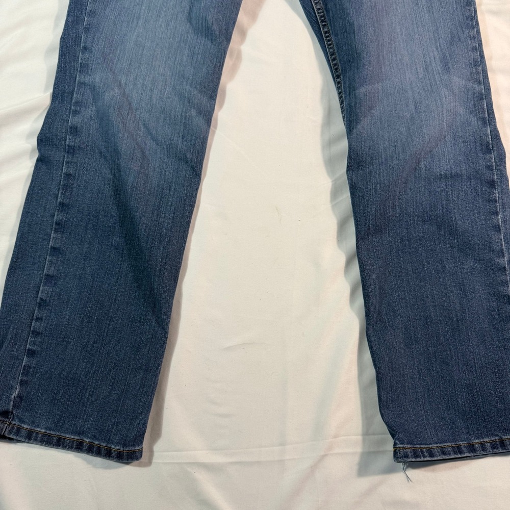 Carhartt Men's Slim Fit Straight Leg Jeans Denim Blue Size 36x30 Hems Clipped